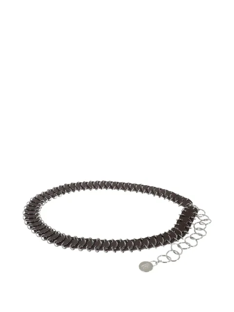 Rabanne leather-chain belt
