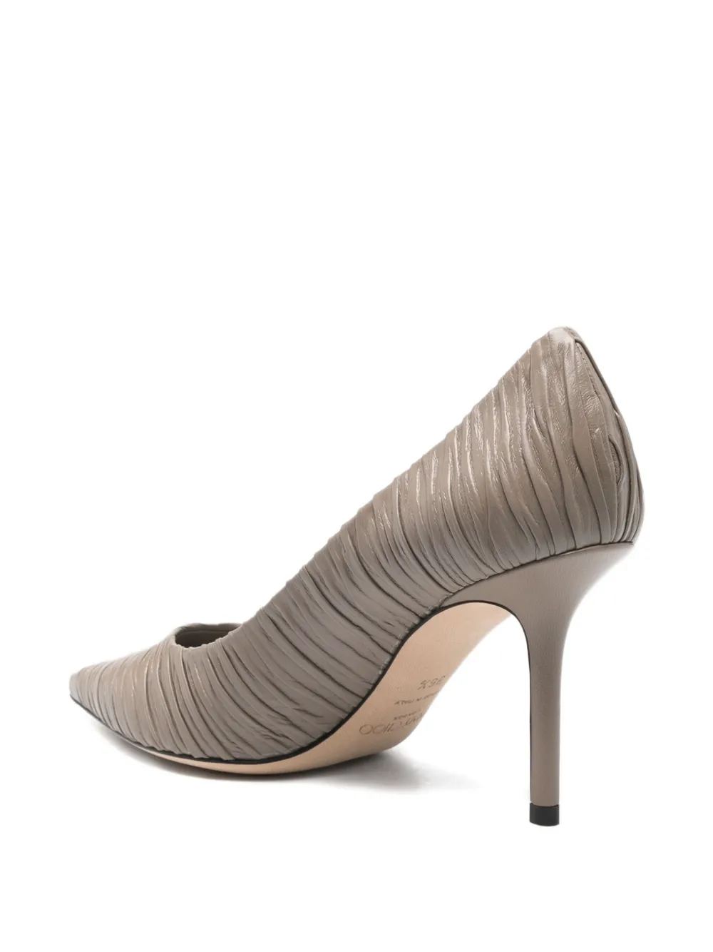 Jimmy Choo 80mm Love pleated pointed-toe pumps Grey