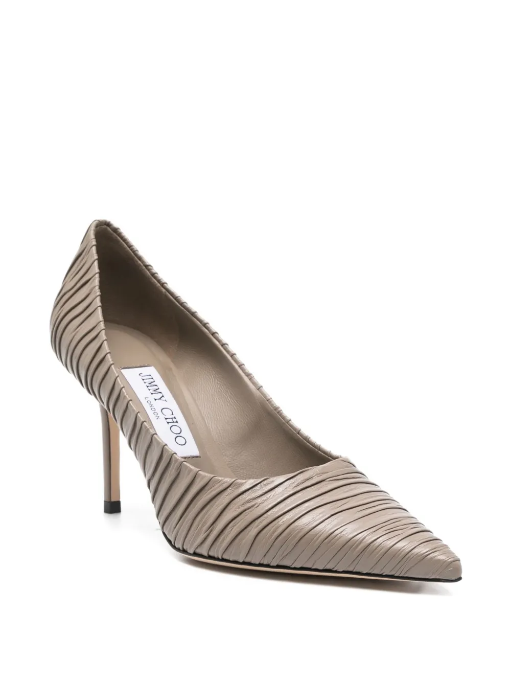 Jimmy Choo 80mm Love pleated pointed-toe pumps Grey