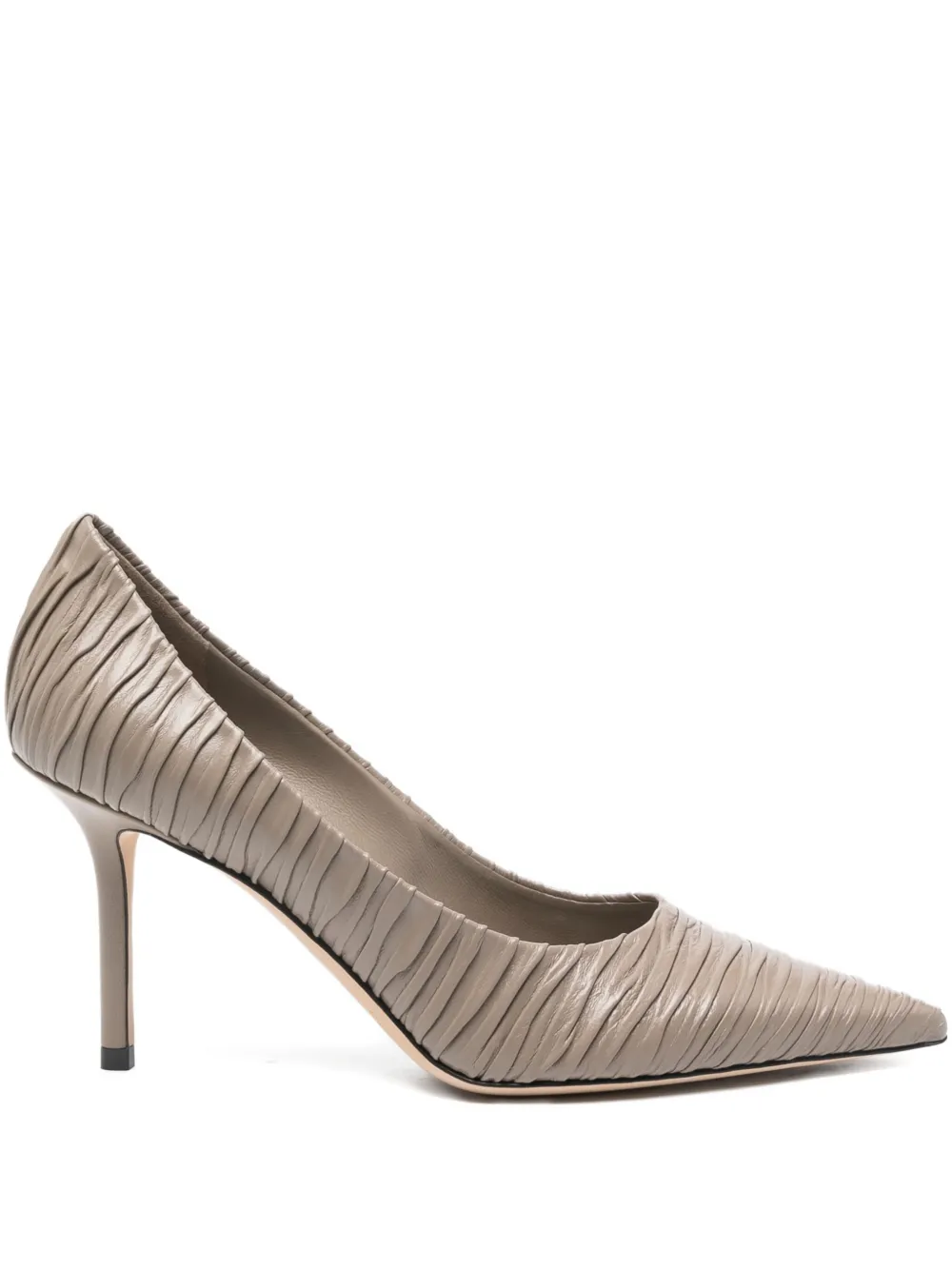 Jimmy Choo 80mm Love pleated pointed-toe pumps Grey