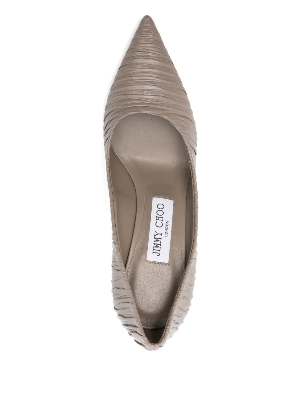 Jimmy Choo 80mm Love pleated pointed-toe pumps Grey