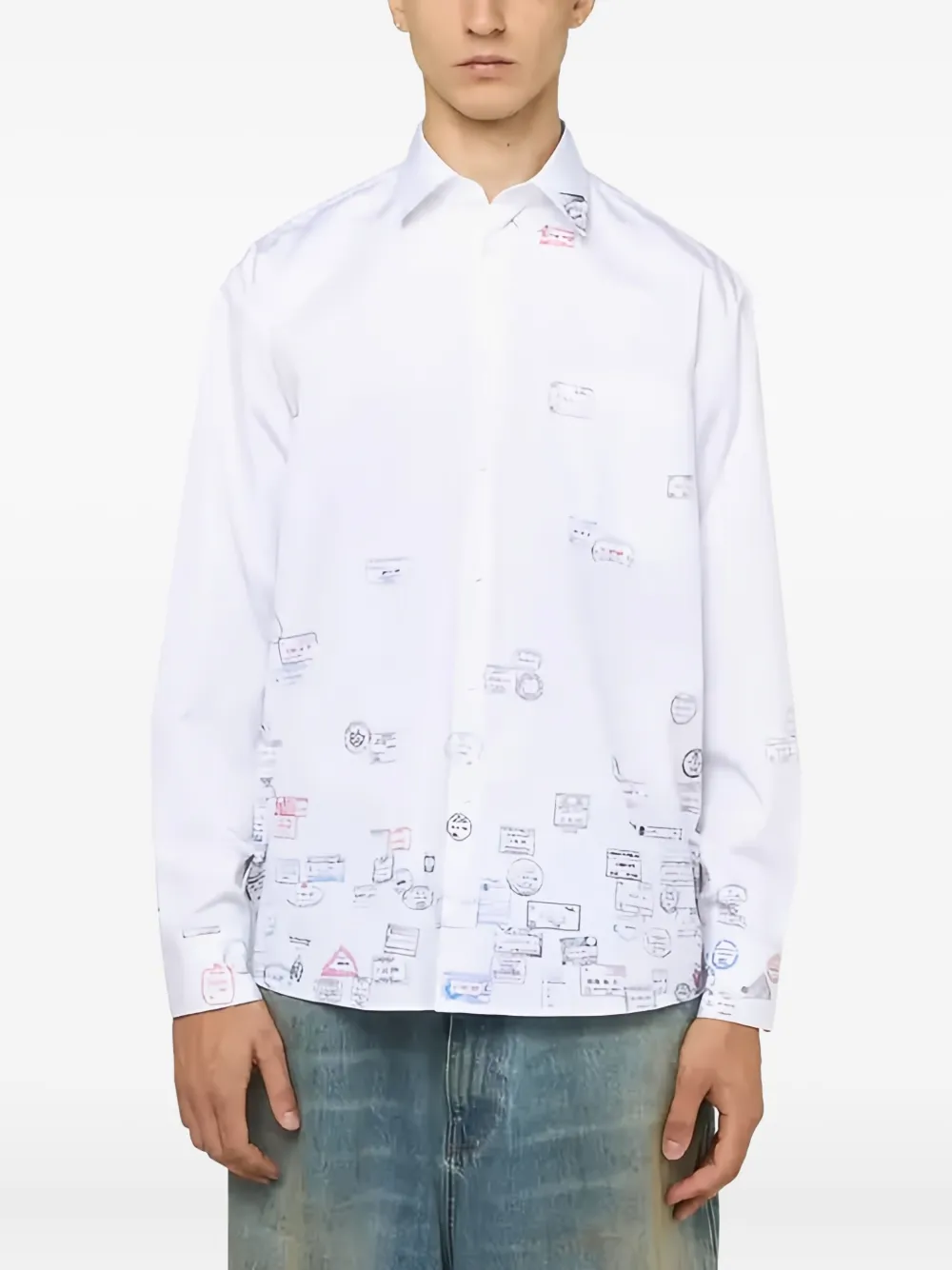VETEMENTS Overhemd met grafische print - Wit