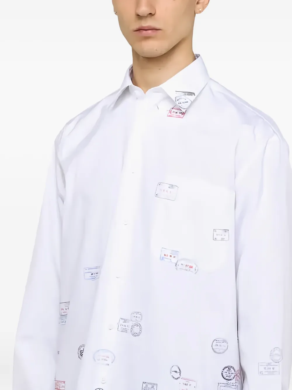 VETEMENTS Overhemd met grafische print Wit