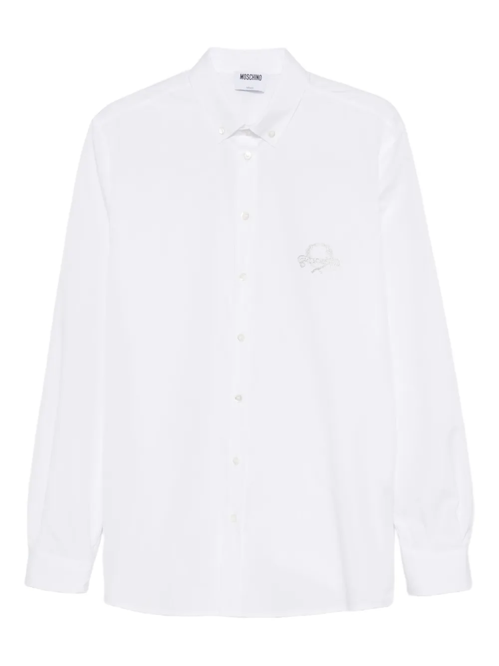 Moschino embroidered-logo shirt Wit
