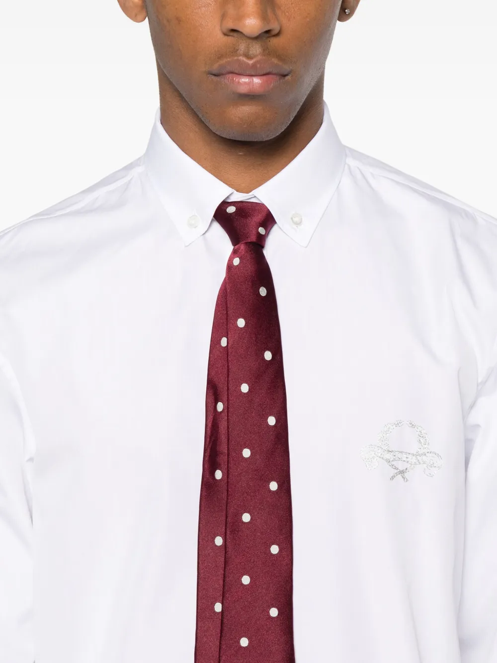 Moschino embroidered-logo shirt Wit