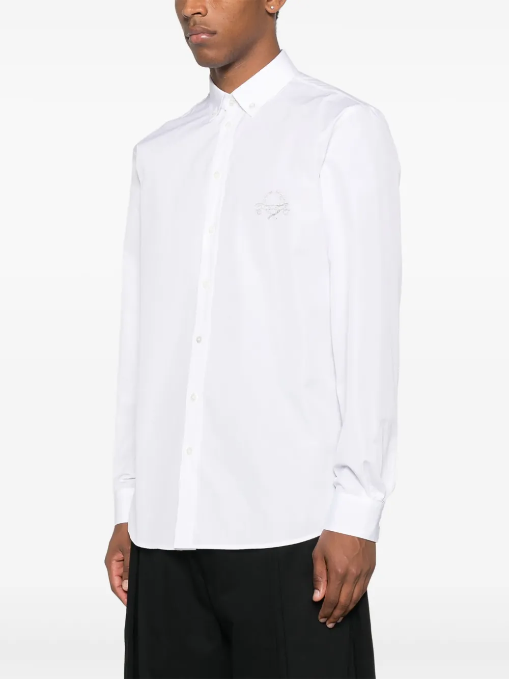 Moschino embroidered-logo shirt Wit