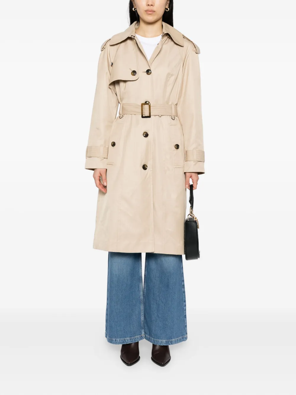 London Fog hooded belted trench coat | Single Breasted Coats | Image 2