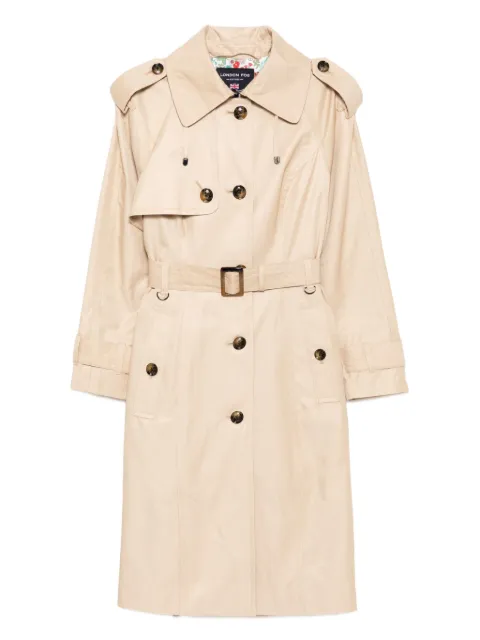 London Fog hooded belted trench coat