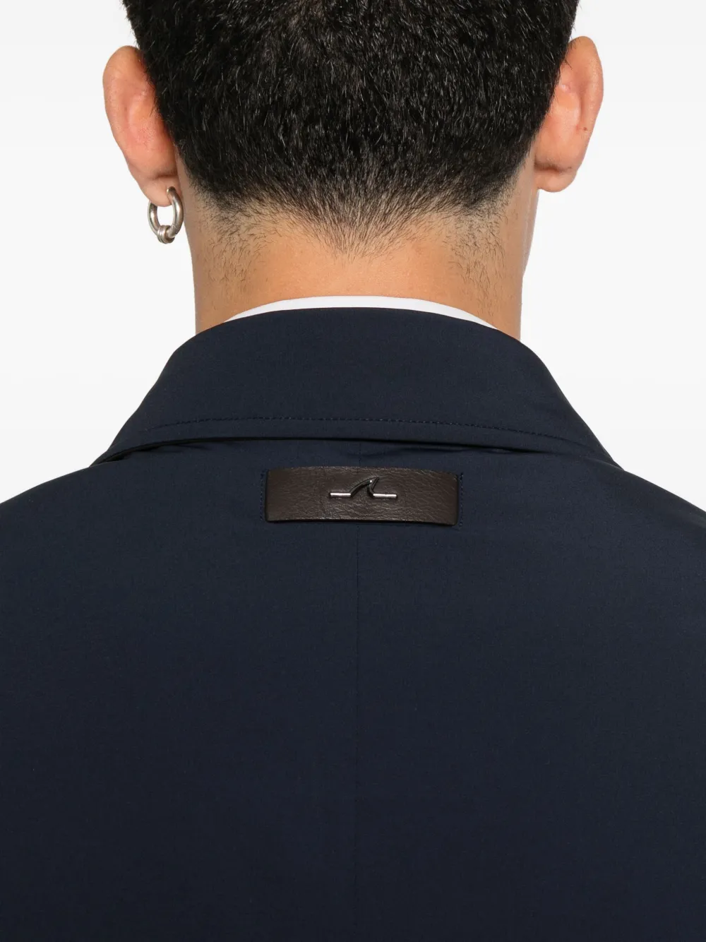 Paul & Shark x Loro Piana buttoned welt-pocket coat Blauw