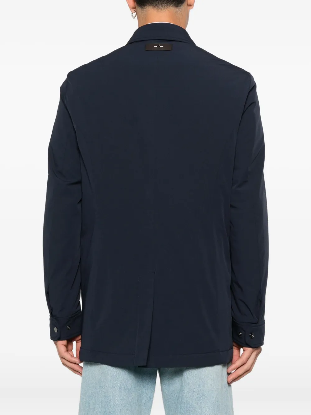 Paul & Shark x Loro Piana buttoned welt-pocket coat Blauw