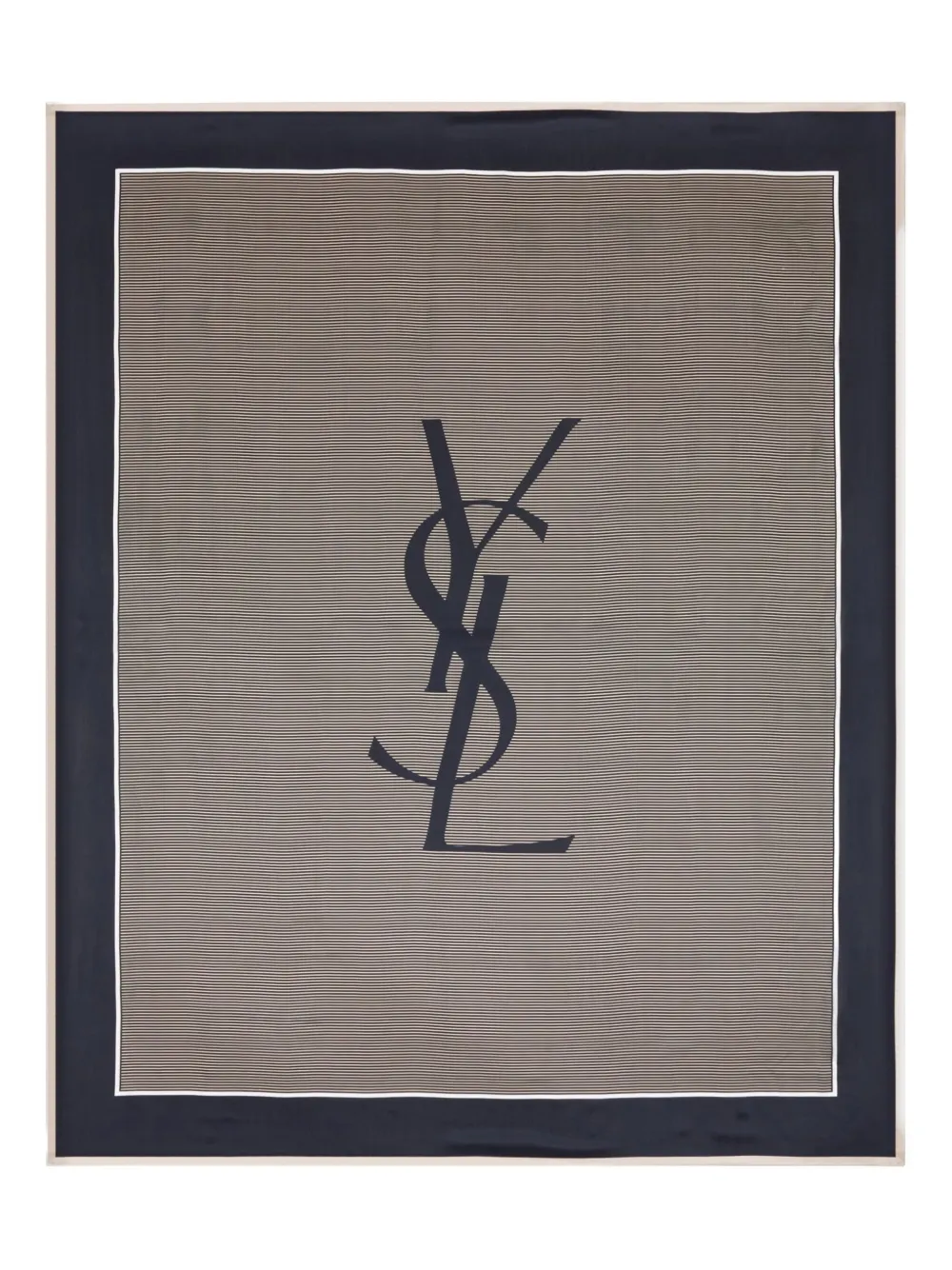 Saint Laurent Cassandre Striped Stole In Brown