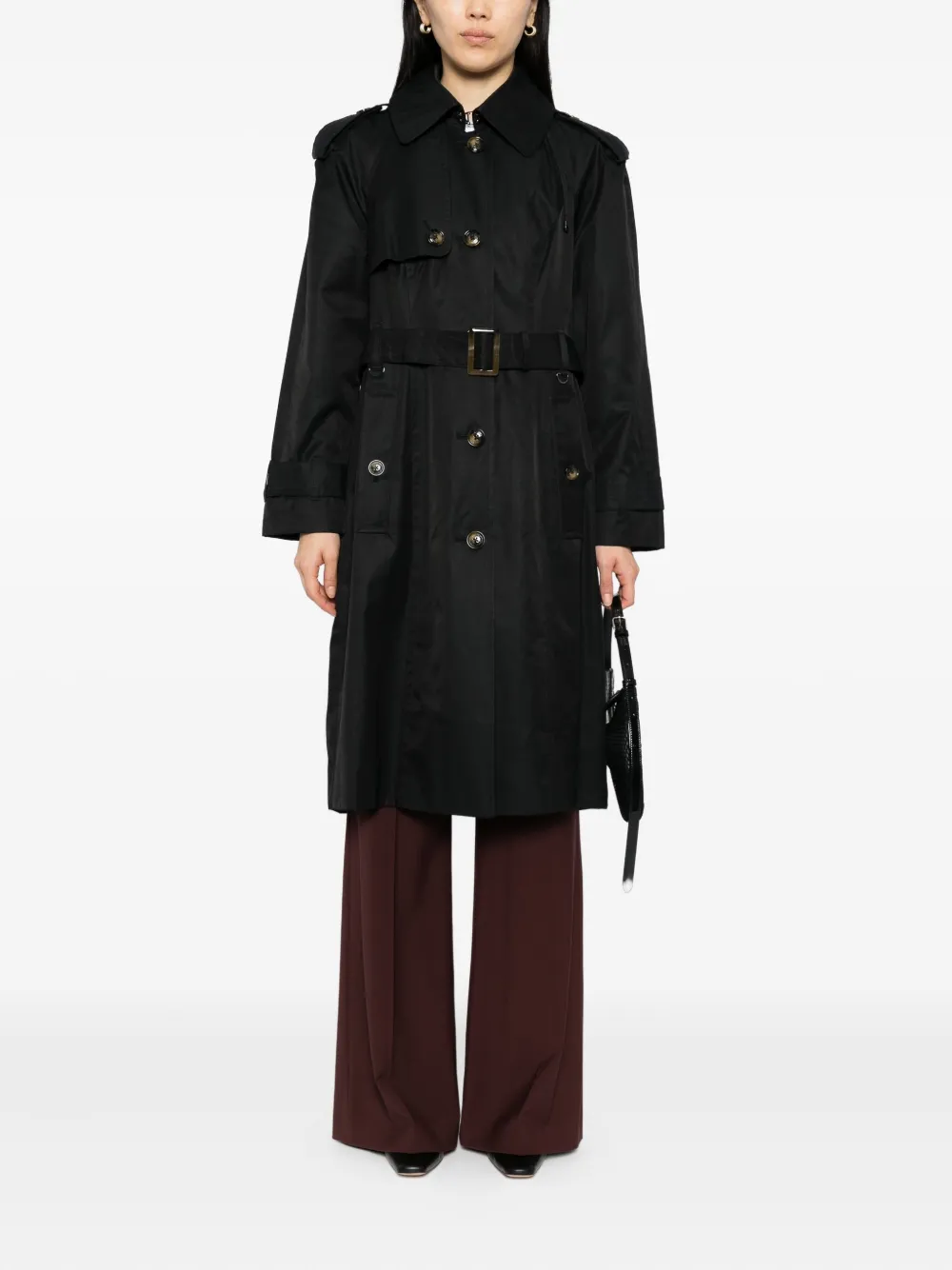 London Fog hooded belted trench coat | Single Breasted Coats | Image 2