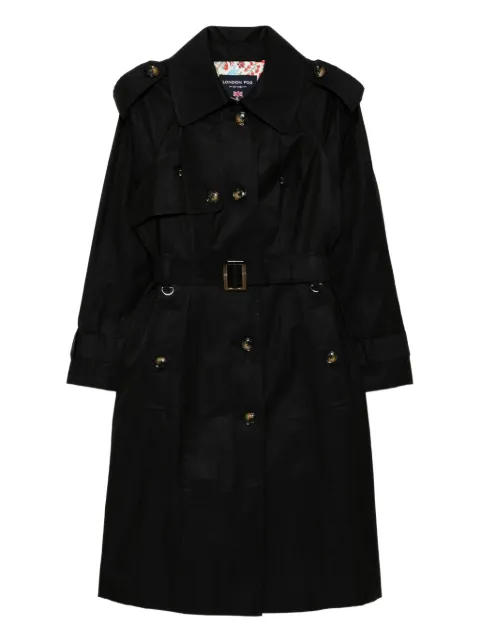 London Fog hooded belted trench coat
