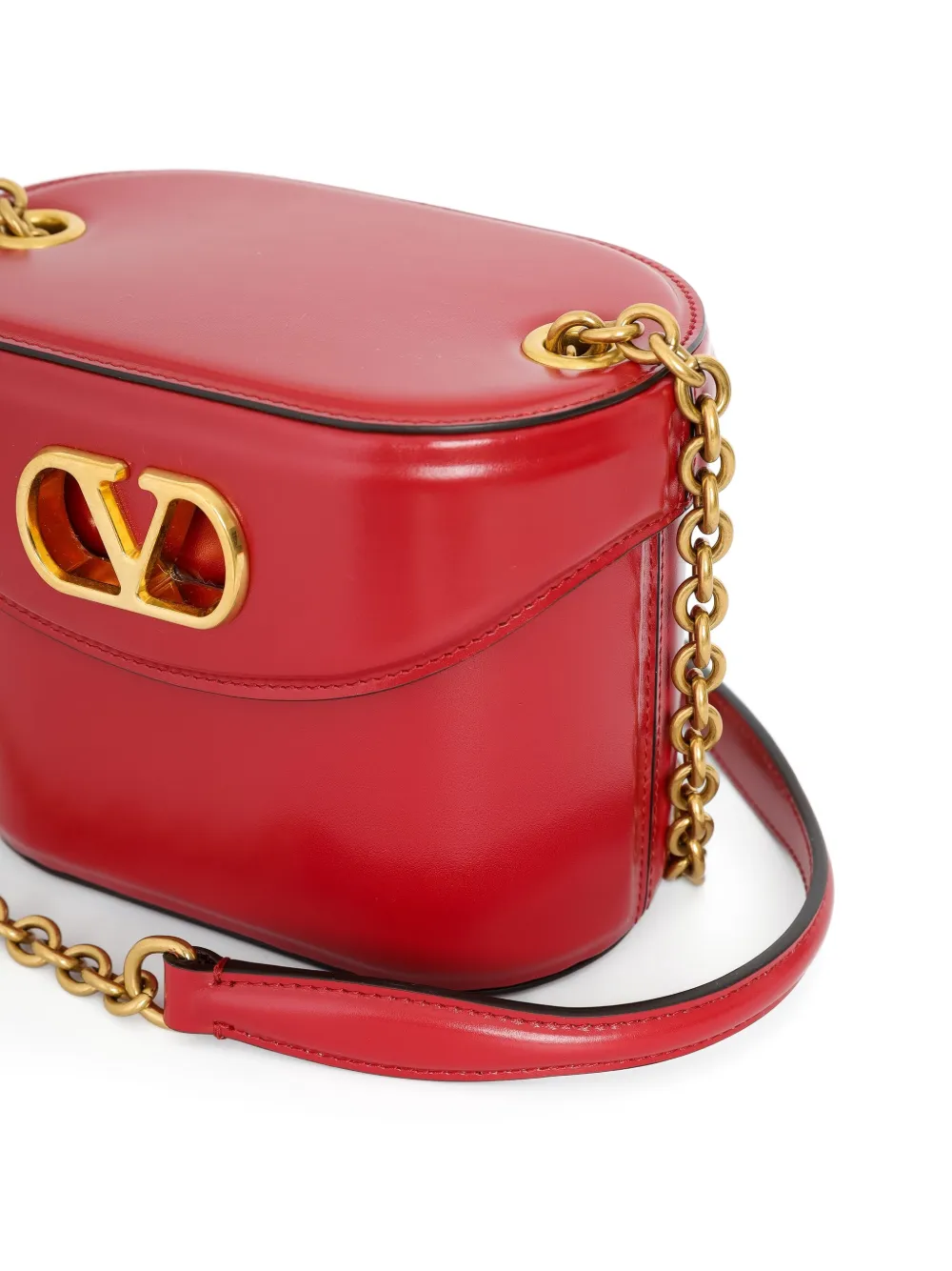 Valentino Garavani Kleine tas met ketting en V-logo Rood