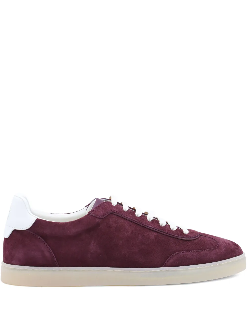 Brunello Cucinelli suede leather trainers Red