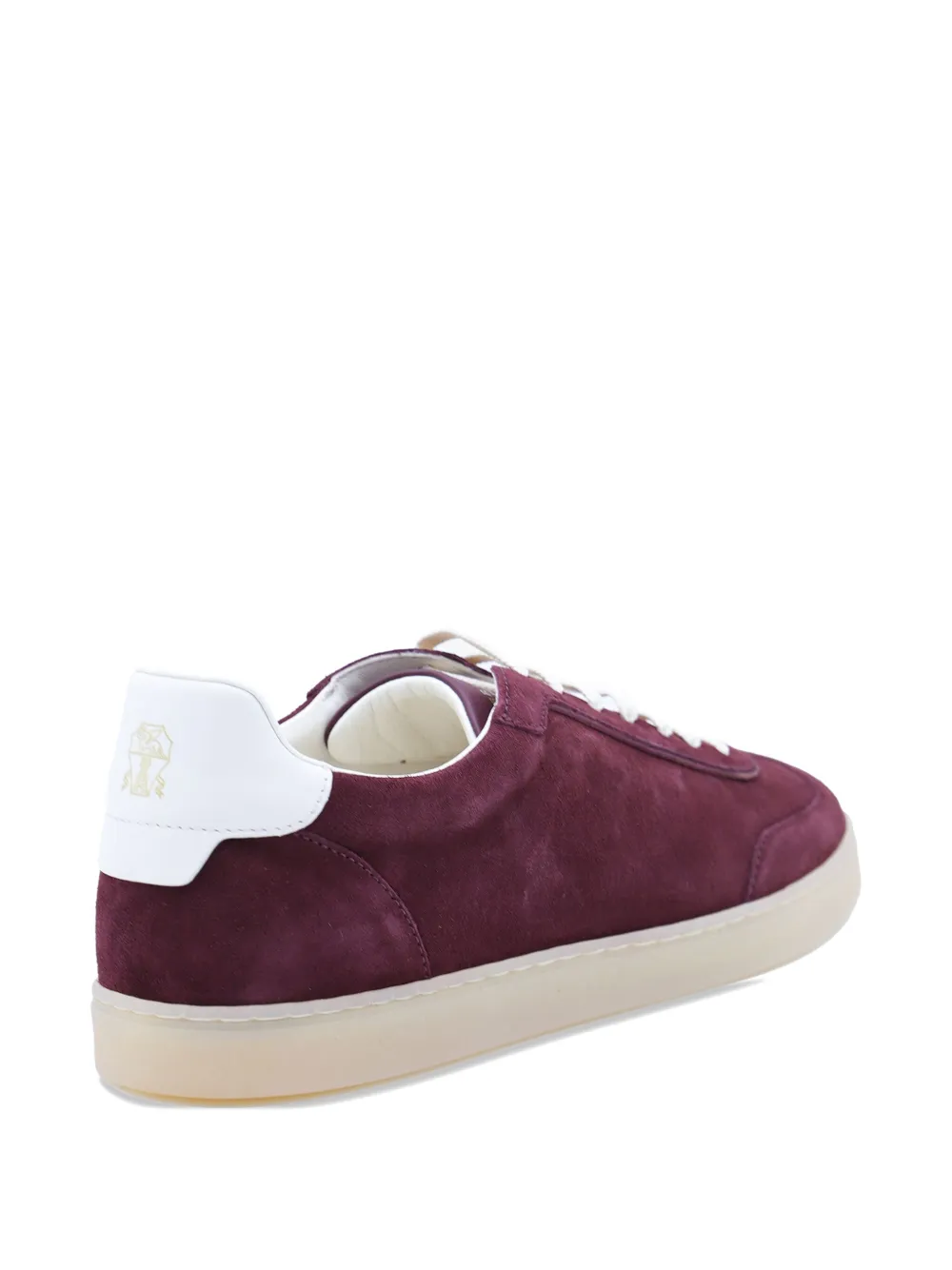 Brunello Cucinelli suede leather trainers Red