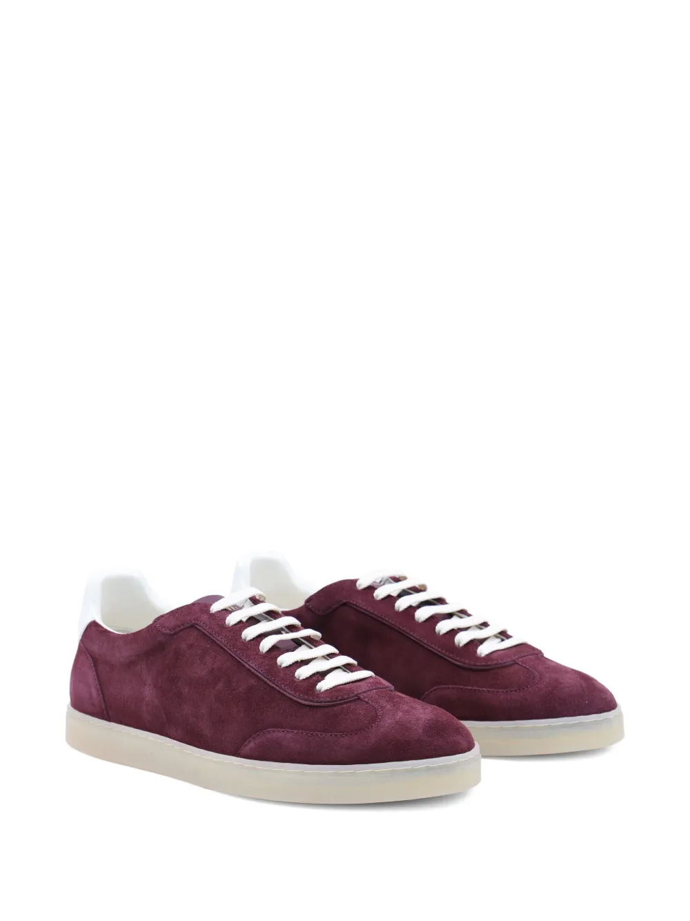 Brunello Cucinelli suede leather trainers Red