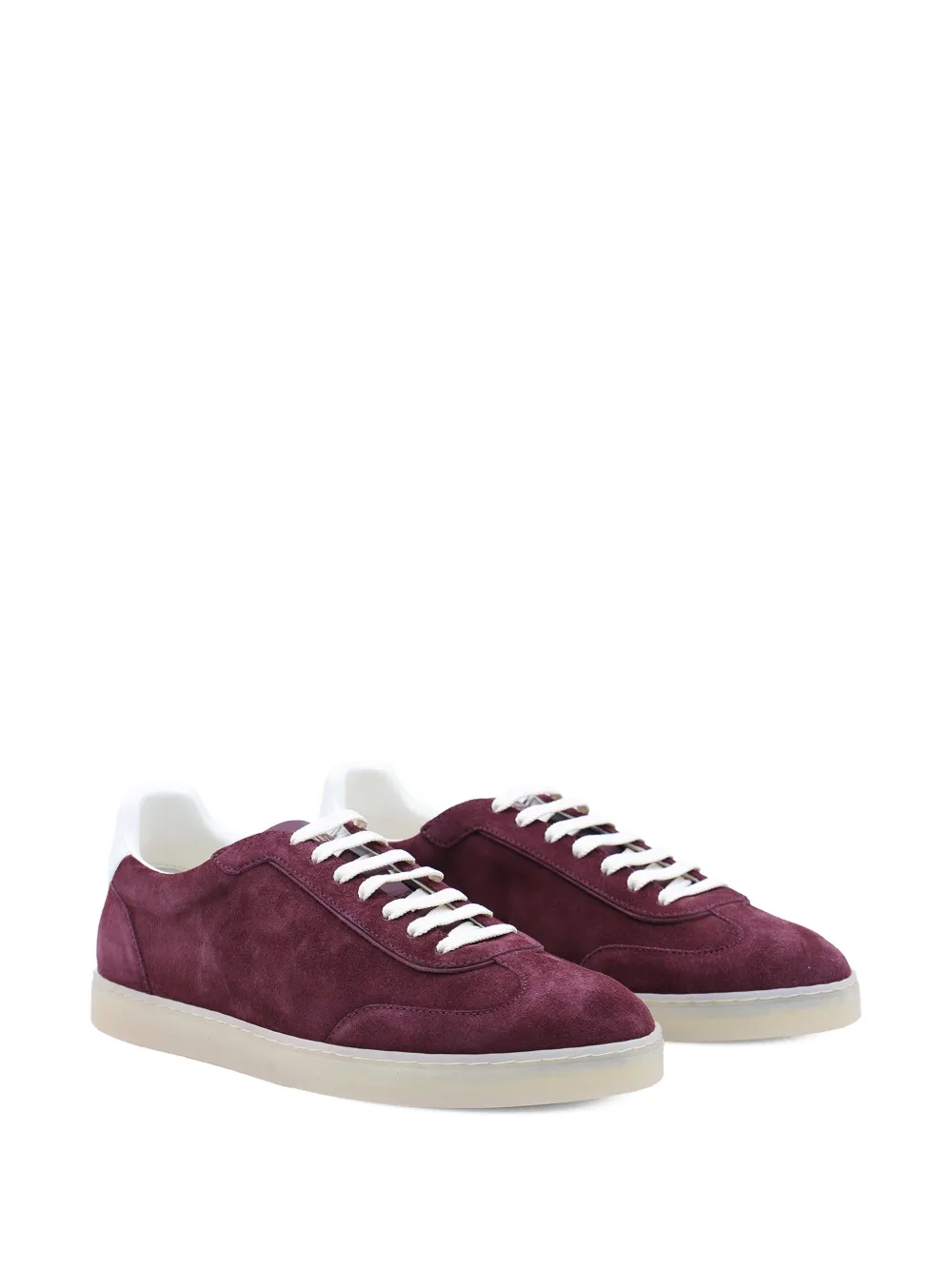 Brunello Cucinelli suede leather trainers Red