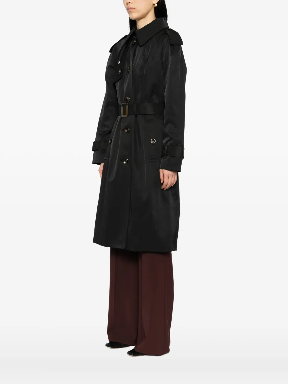 London Fog Trenchcoat met ceintuur Zwart