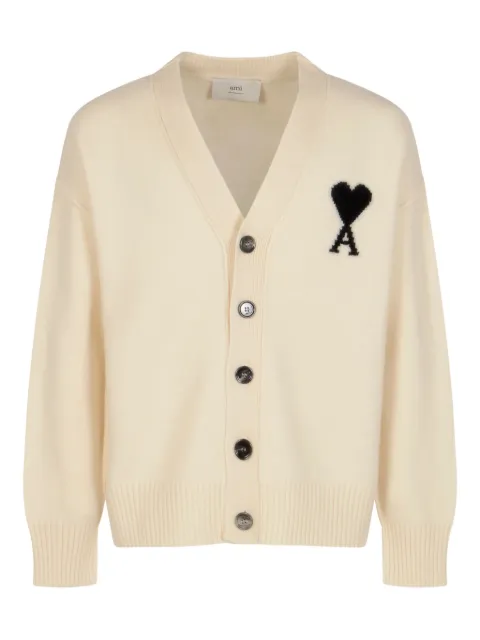 AMI Paris Ami de Coeur monogram wool cardigan