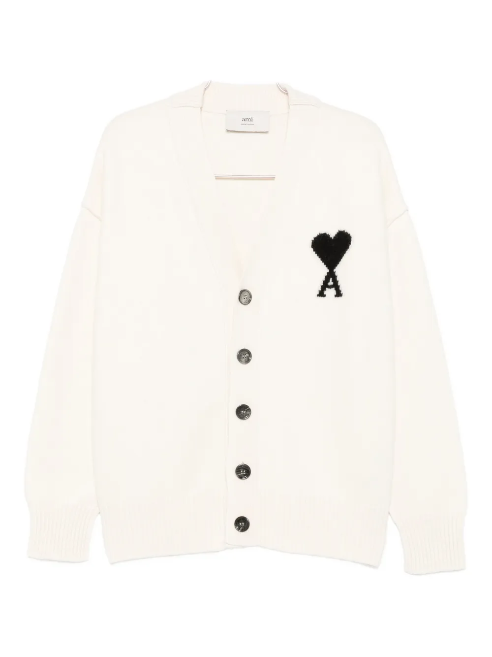 AMI Paris Ami de Coeur wollen vest met monogram Beige