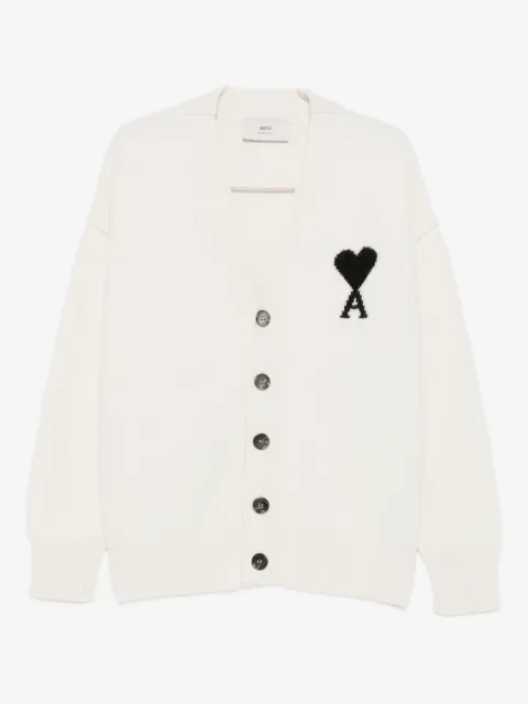 AMI Paris Ami de Coeur monogram wool cardigan