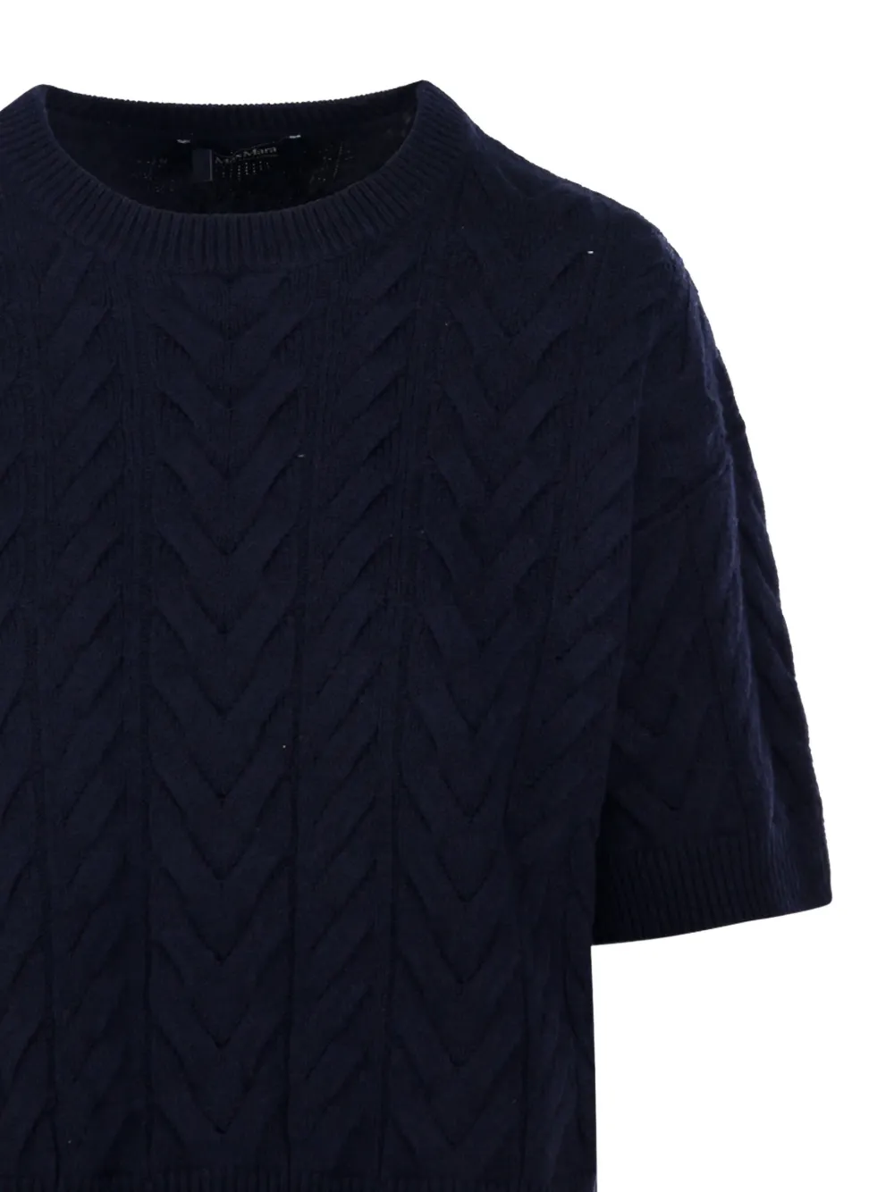 'S Max Mara Kabelgebreide trui met korte mouwen Blauw