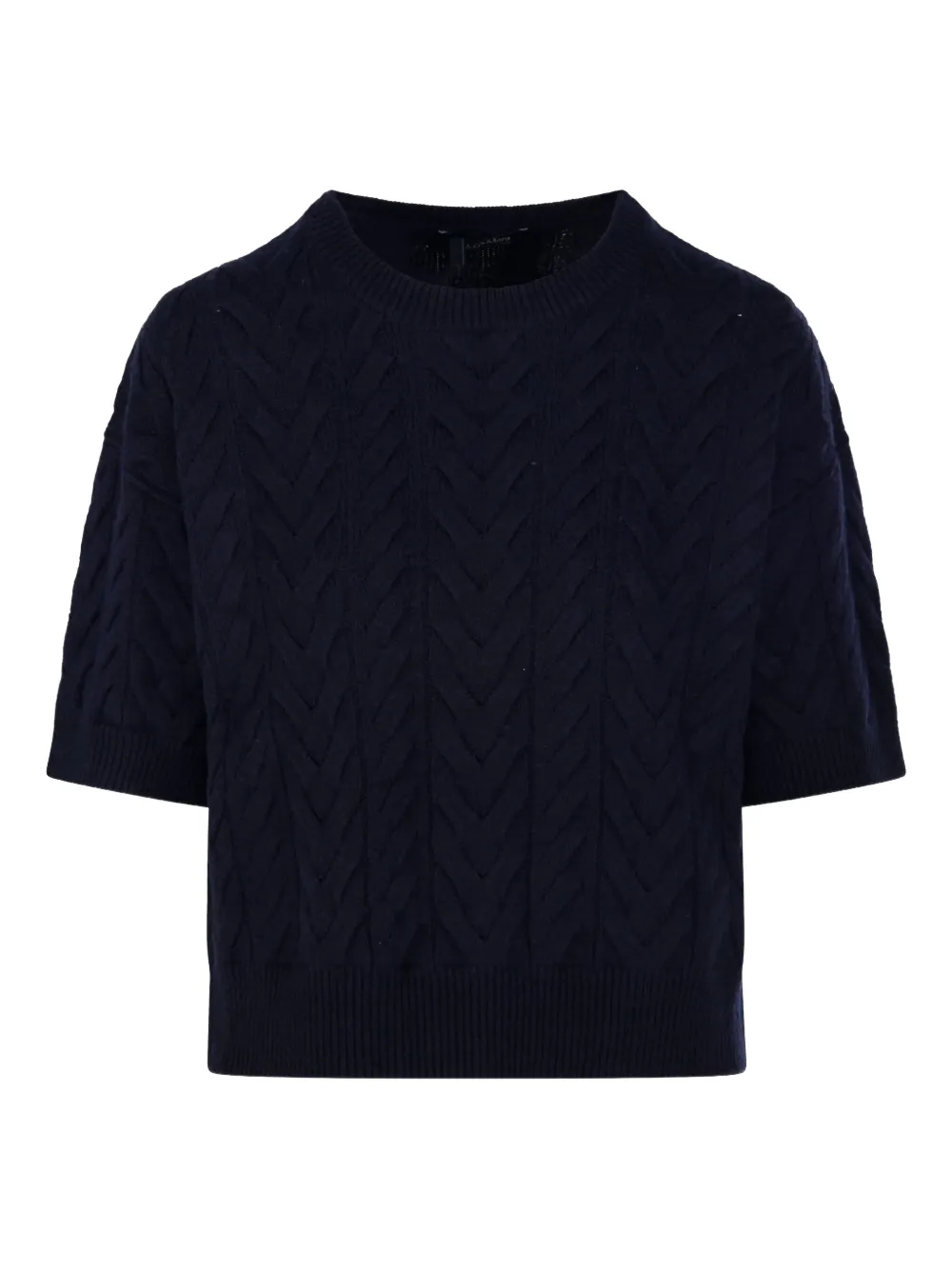 'S Max Mara Kabelgebreide trui met korte mouwen Blauw