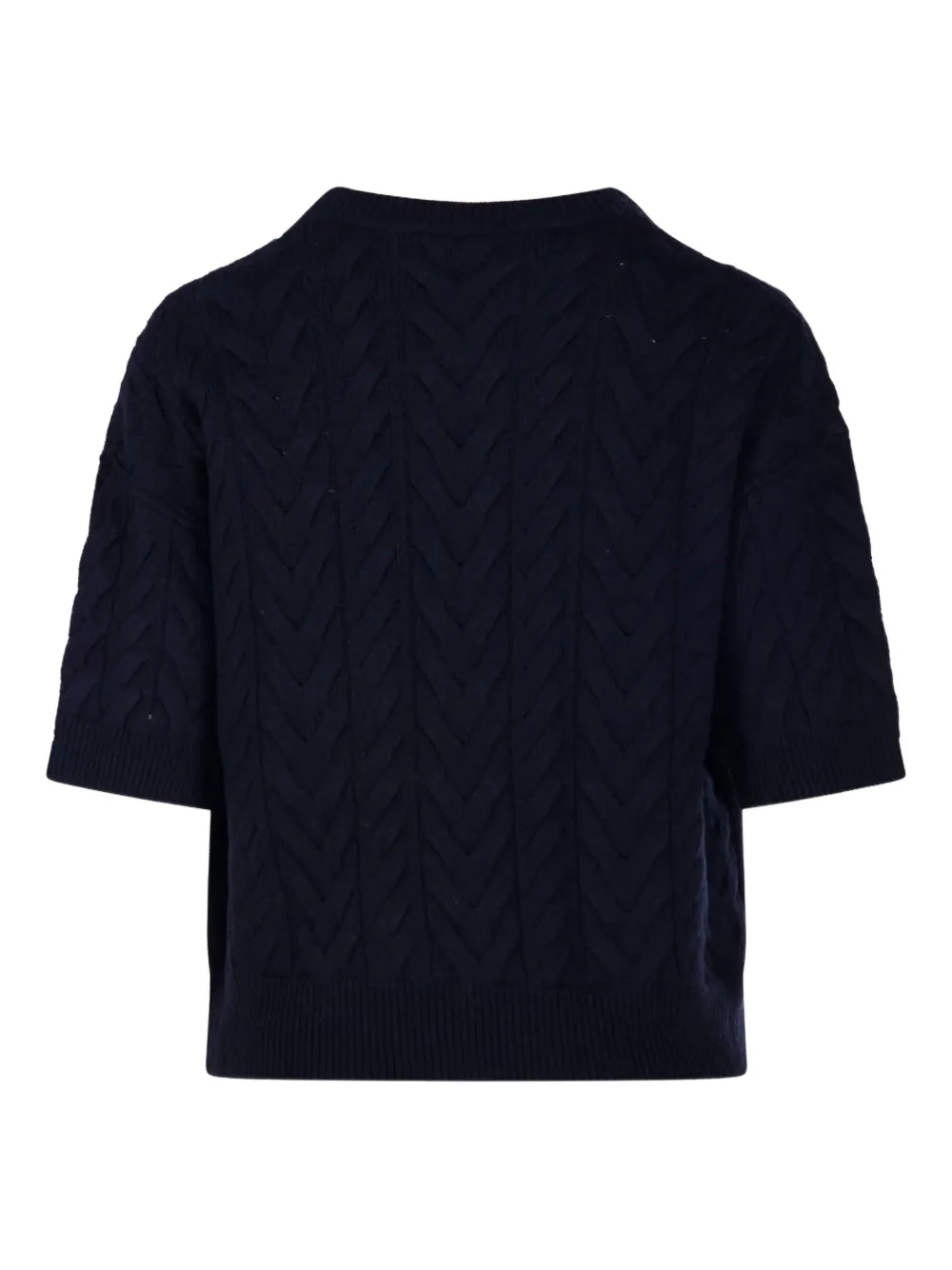 'S Max Mara Kabelgebreide trui met korte mouwen Blauw