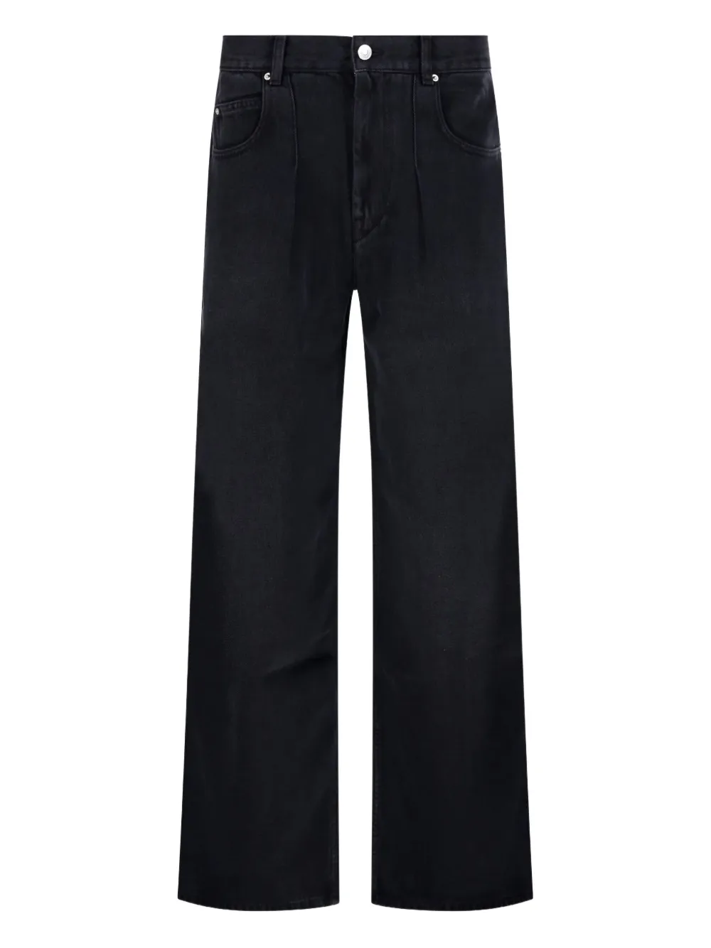 ISABEL MARANT Geplooide jeans met vervaagd effect Zwart
