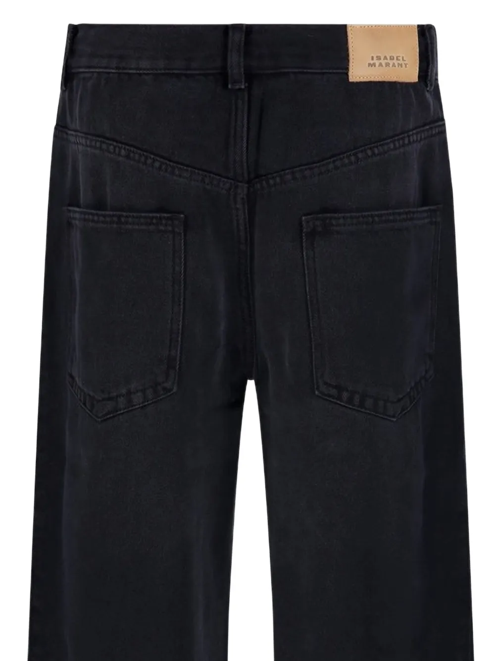 ISABEL MARANT Geplooide jeans met vervaagd effect Zwart