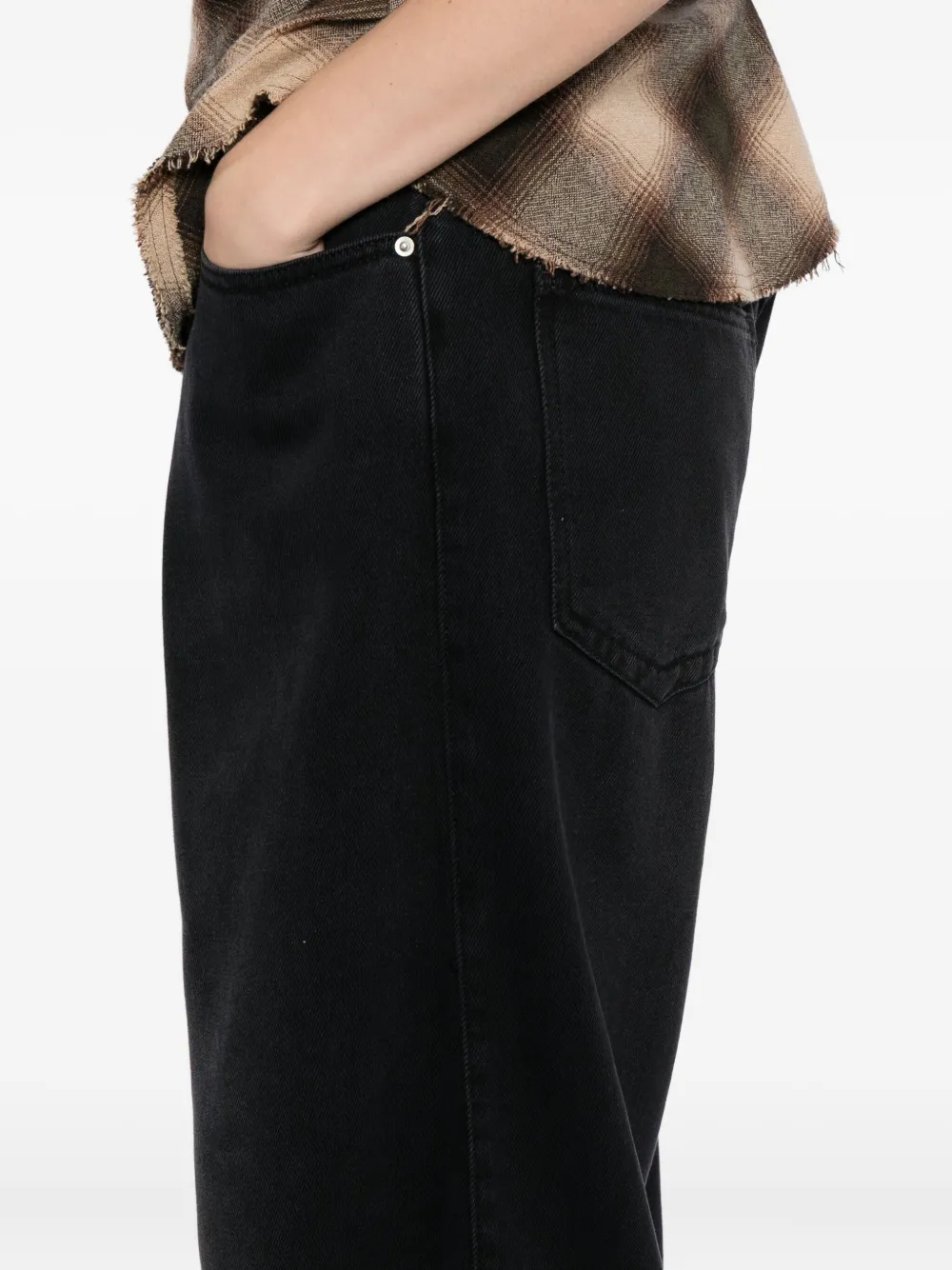 ISABEL MARANT Geplooide jeans met vervaagd effect Zwart