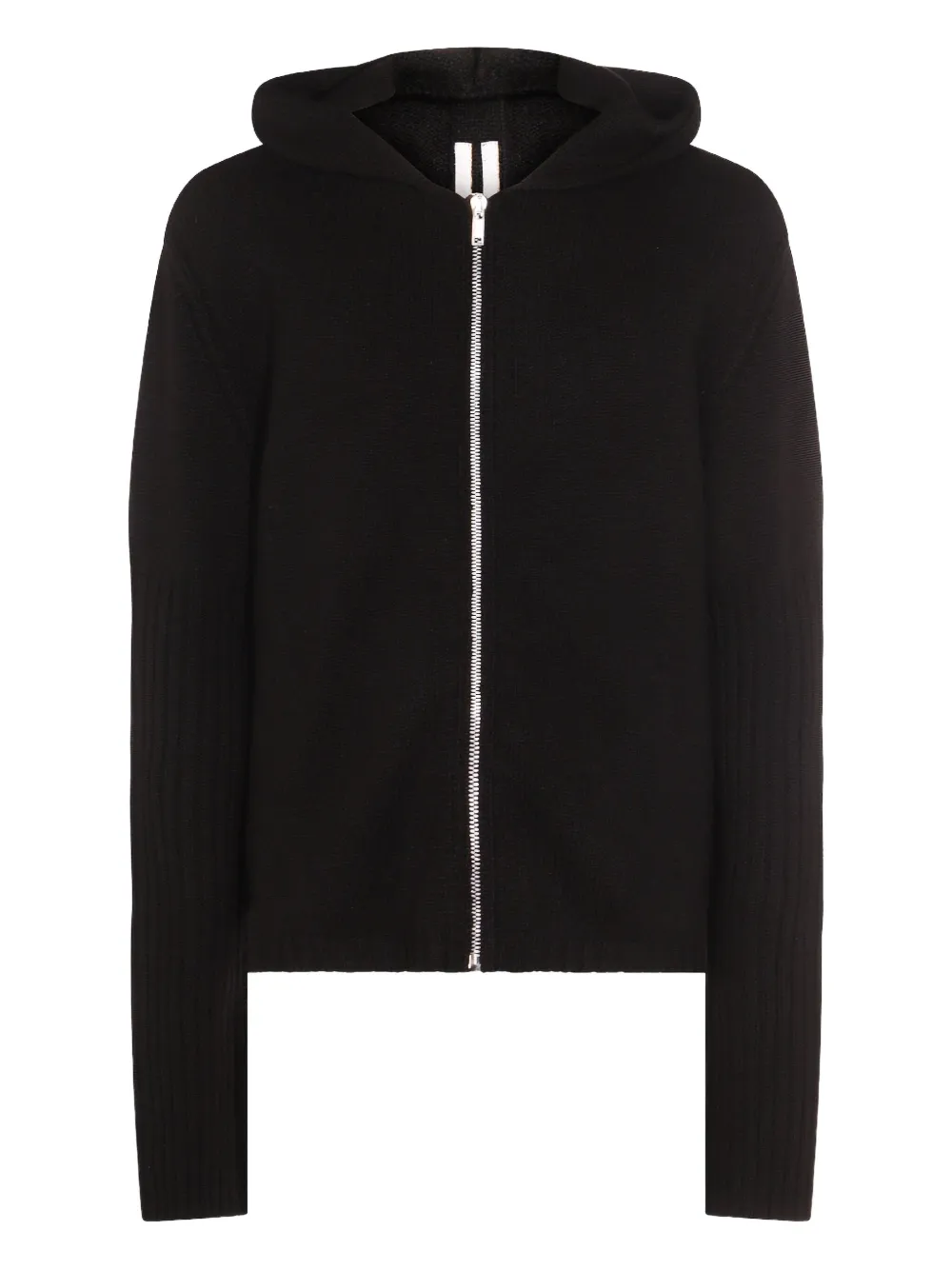 Rick Owens Geribbelde hoodie met rits Zwart