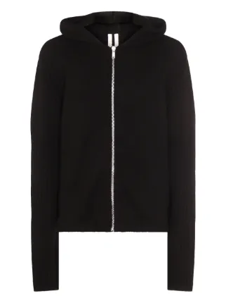 Rick Owens リブ ジップアップパーカー | ブラック | FARFETCH JP