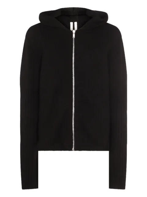 Rick Owens hooded ribbed zip-up hoodie