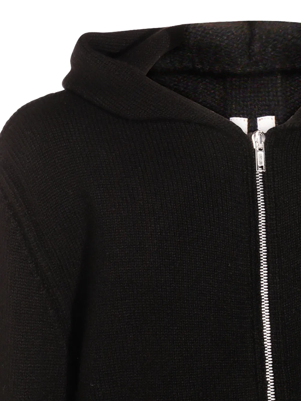 Rick Owens Geribbelde hoodie met rits Zwart