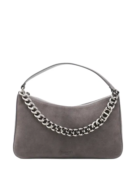 TWINSET Liliane Schultertasche aus Wildleder mit Kettenverzierung