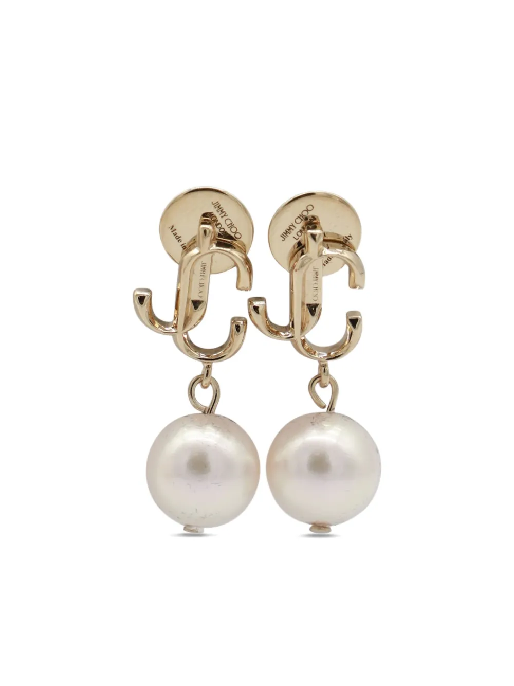 Jimmy Choo JC pearl stud earrings - ゴールドトーン Jimmy Choo JC pearl stud earrings - ゴールドトーン
