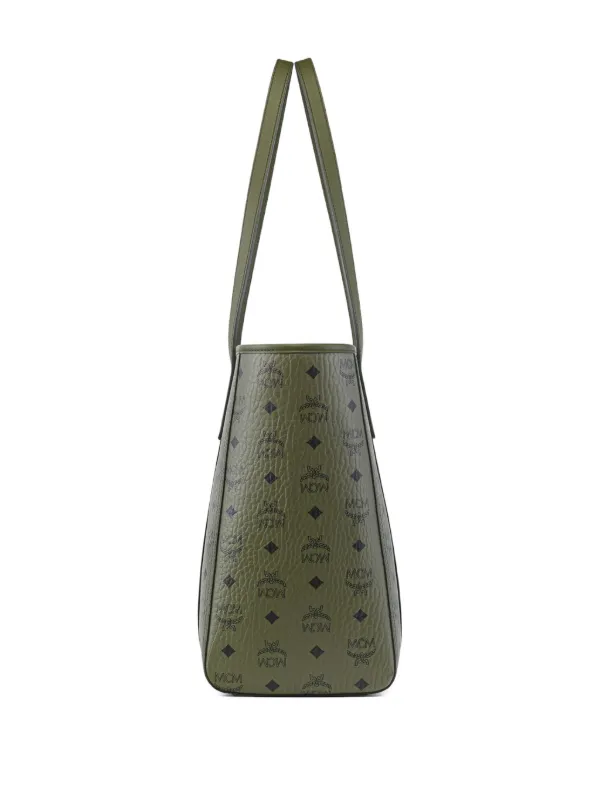 MCM Medium Toni Leather Shopper Bag Green FARFETCH IN