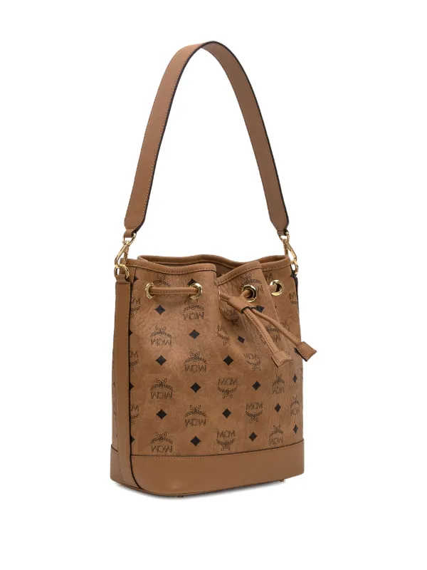 MCM バケットバッグ レザー ブラウン MCM モノグラム バケットバッグ M | ブラウン | FARFETCH JP