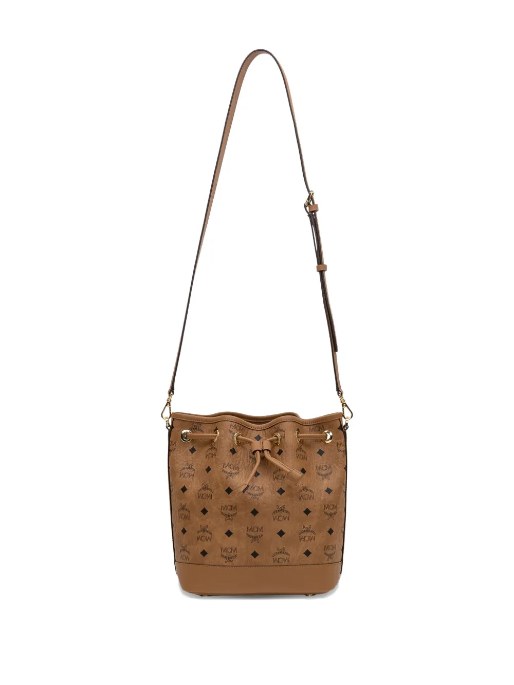 MCM Medium bucket-tas met monogram Bruin