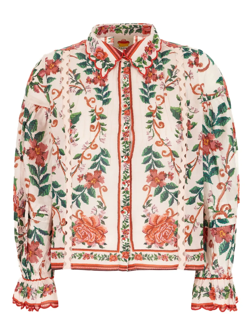 FARM Rio Flower Tapestry シャツ - オレンジ FARM Rio Flower Tapestry シャツ - オレンジ
