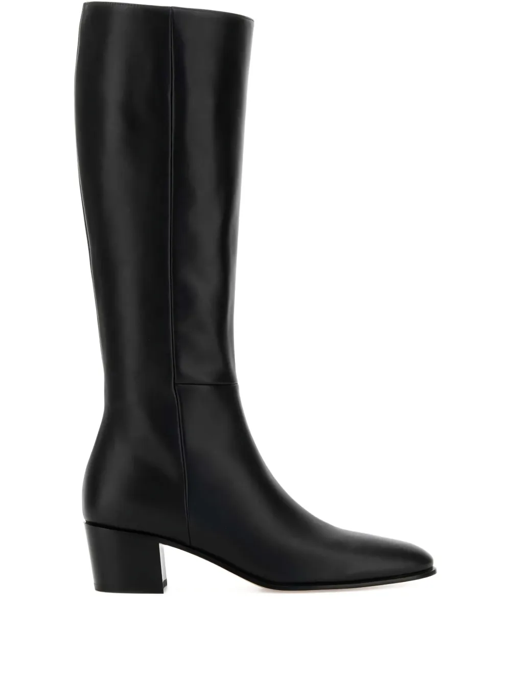 Gianvito Rossi 50mm Lyell leather block-heel boots Black