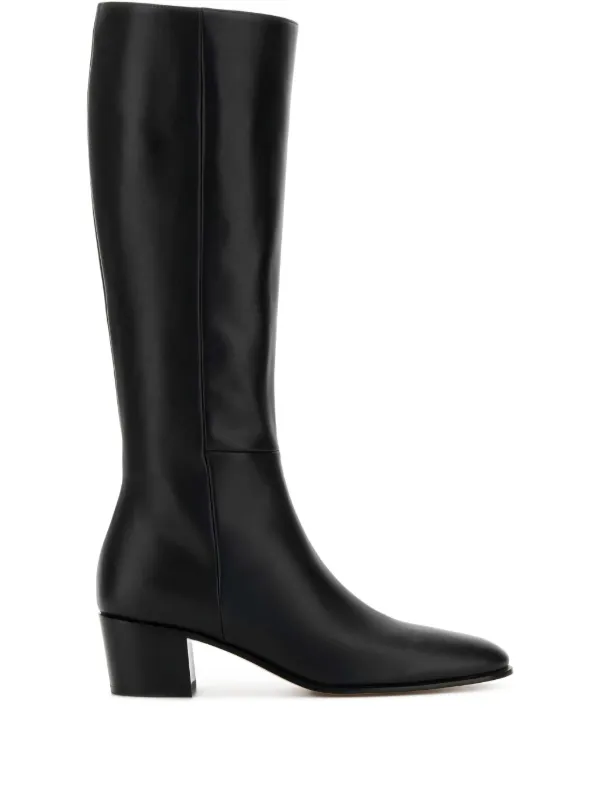 Gianvito Rossi Lyell 50mm ブロックヒール レザーブーツ | ブラック