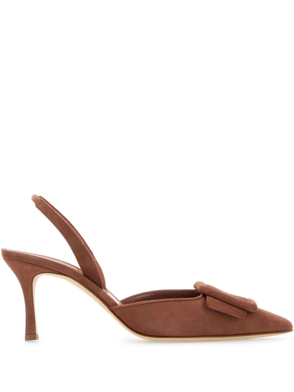 Manolo Blahnik 70mm Maysli buckle slingback pumps Brown