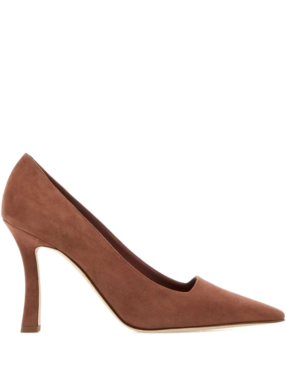 Manolo Blahnik 105mm Moira suede pointed-toe pumps - Marrone