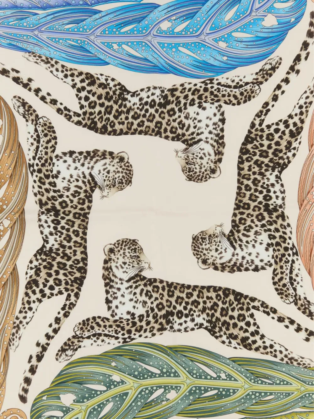 Ferragamo leopard-print silk scarf Beige