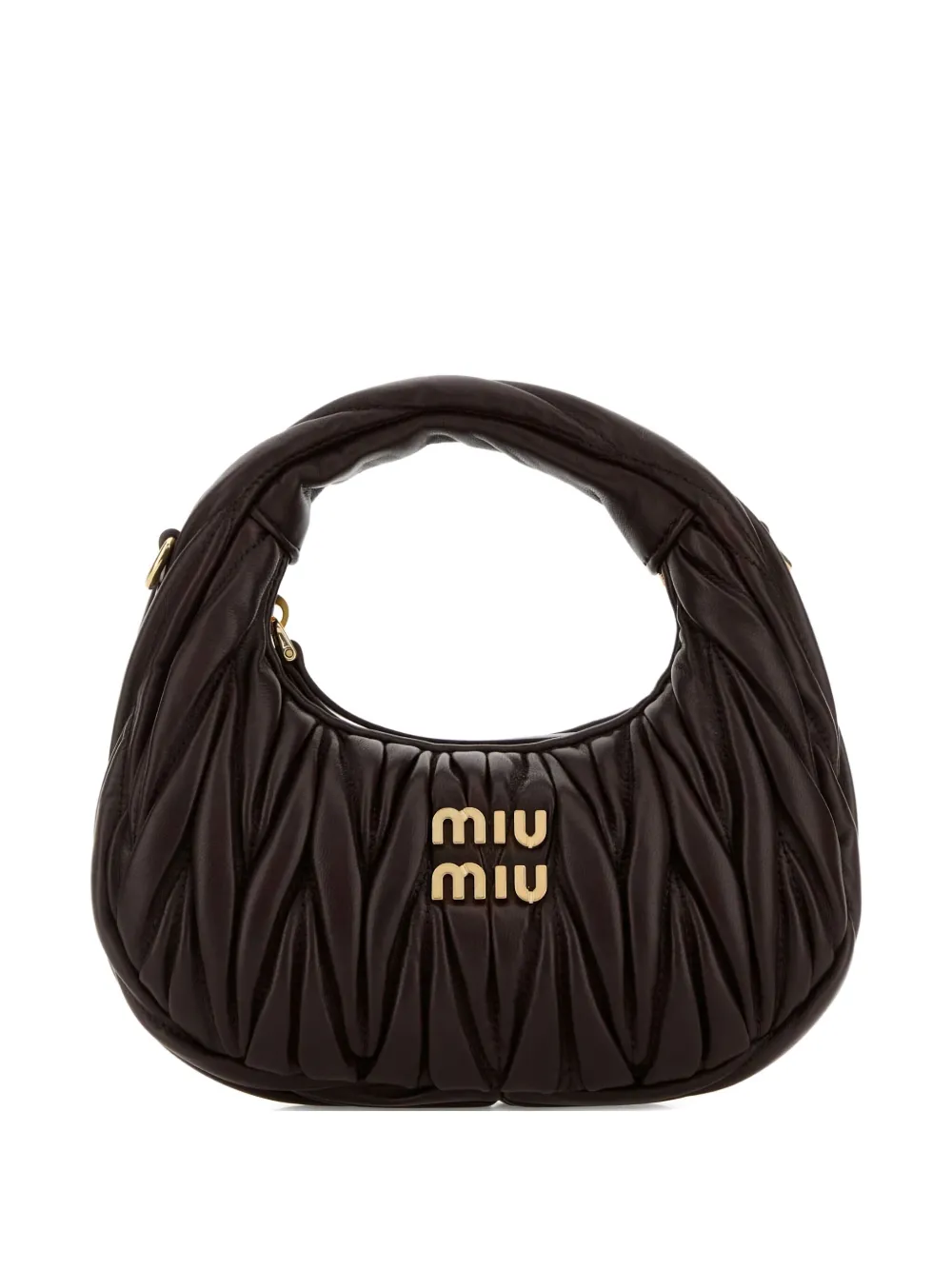 Miu Miu Mini Wander Tote Bag Aus Nappaleder In Brown