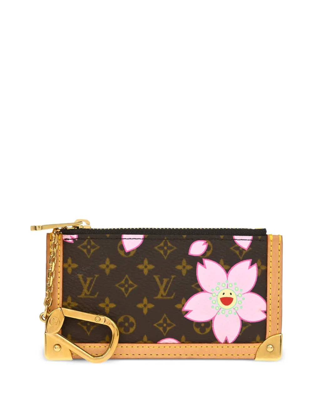 Pre-owned Louis Vuitton X Takashi Murakami 2003 Cherry Blossom Pochette Cles Coin Purse