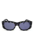 CHANEL Pre-Owned 1990s star-embellished rectangle sunglasses - Black